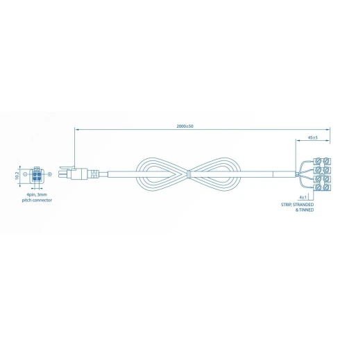 Teltonika strømkabel | Strømkabel | med 4-veis skrueterminal, PR2FK20M