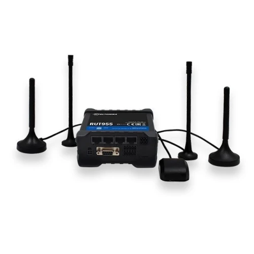 Teltonika RUT955 | Profesjonell industriell 4G LTE-ruter | Cat.4, WiFi, Dual Sim, GPS, 1x WAN, 3X LAN, GPS-antenne, RUT955 T033B0