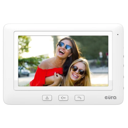 Videodørtelefon EURA VDP-58A3 hvit farge skjerm 7”
