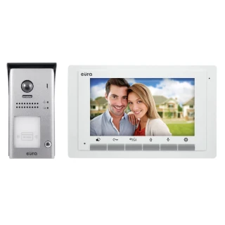 'Videodørtelefon EURA VDP-61A5/N WHITE 2EASY - enebolig, LCD 7'', hvit, RFID, overflate-montert'