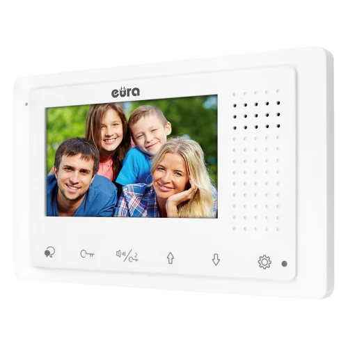 Videodørtelefon EURA VDP-62A5 WHITE "2EASY" - enebolig, LCD 4,3", hvit, overflate-montert
