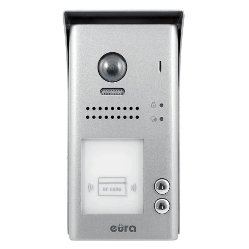 Videodørtelefon EURA VDP-70A5/N BLACK "2EASY" - for to familier, 2x LCD 7", svart, nærhetsleser Unique 125 kHz, overflatemontert,