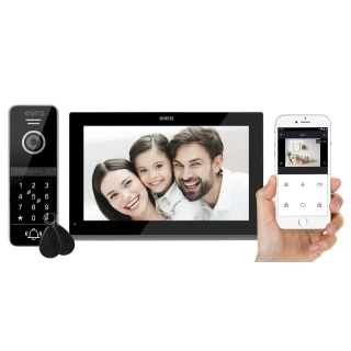 'Videodørtelefon EURA VDP-97C5 - svart, berøringsskjerm, LCD 7'', AHD, WiFi, bildehukommelse, SD 128GB'