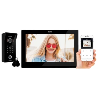 'Videodørtelefon EURA VDP-99C5 - svart, berøringsskjerm LCD 10'', AHD, WiFi, bildehukommelse, 1080p kamera, RFID, kryptering, overflate montert'