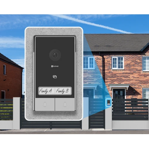 EZVIZ HP7 videoporttelefon for to familier, 2-ledet, WiFi, 2 skjermer, kortleser