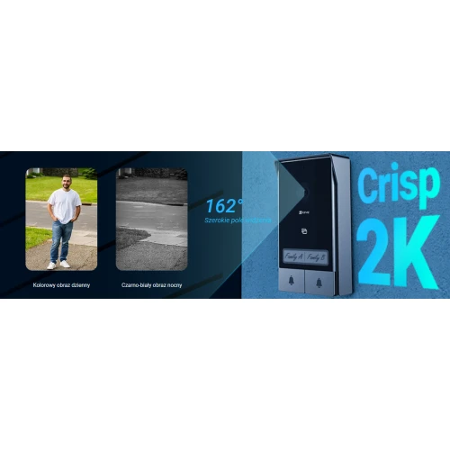 EZVIZ HP7 videoporttelefon for to familier, 2-ledet, WiFi, 2 skjermer, kortleser