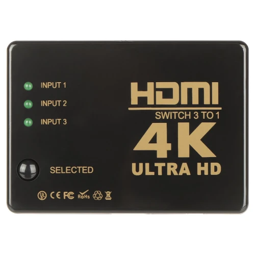 HDMI-SW-3/1-IR-4K bryter
