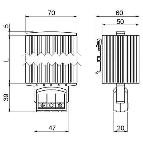 Semikondaktorvarmer HG-140-45W