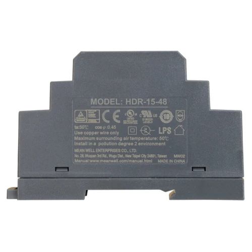 DIN-skinne strømforsyning 48V HDR-15-48 MEAN WELL
