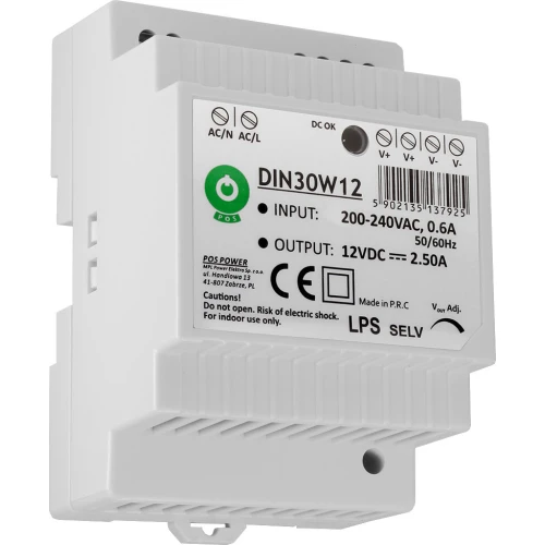 DIN-skinne strømforsyning DIN30W12 12V