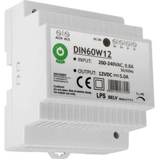 DIN-skinne strømforsyning DIN60W12 12V