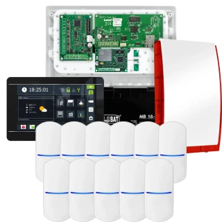 SATEL INTEGRA 32 alarmsystem, 11x detektor, sirene, svart betjeningspanel INT-TSI-B, LTE-kommunikasjon