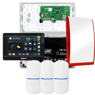 SATEL INTEGRA 32 alarmsystemsett, 3x PET-detektor, sirene, svart betjeningspanel INT-TSI-B