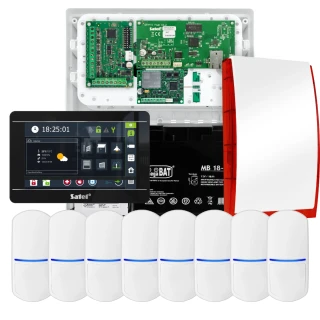 SATEL INTEGRA 32 alarmsystem, 8x detektor, sirene, svart betjeningspanel INT-TSI-B, LTE-kommunikasjon