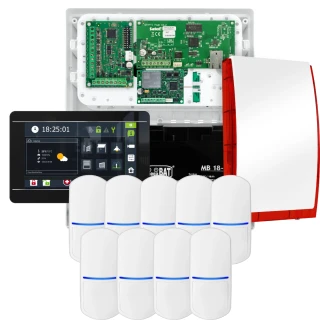 SATEL INTEGRA 32 alarmsystem, 9x detektor, sirene, svart betjeningspanel INT-TSI-B, LTE-kommunikasjon
