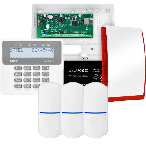 SATEL PERFECTA 32 IP alarmsystemsett, 3x PET-detektor, sirene, betjeningspanel