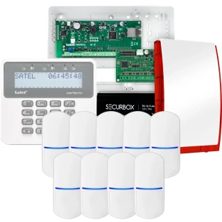 SATEL PERFECTA 32 IP alarmsystem, 9x PET-detektor, sirene, betjeningspanel