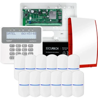 SATEL PERFECTA 32 LTE alarmsystem, 12x PET-sensor, sirene, betjeningspanel