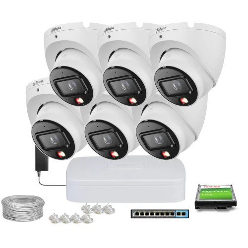 Zestaw do monitoringu IP Dahua 6x IPC-HDW1839T-A-IL-0280B-S6 Smart Dual Light 8 Mpx 2.8mm Dahua