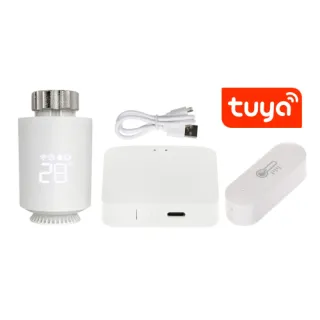 Zestaw inteligentnej głowicy termostatycznej z czujką temperatury ATLO-TH-TUYA-1 ZigBee, Tuya Smart