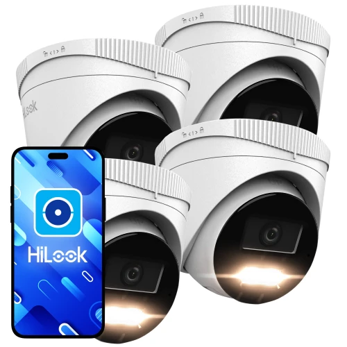 HiLook by Hikvision IP kuppelkamerasett 4x PCAM-T4-30DL 4Mpx Dual-Light 30m