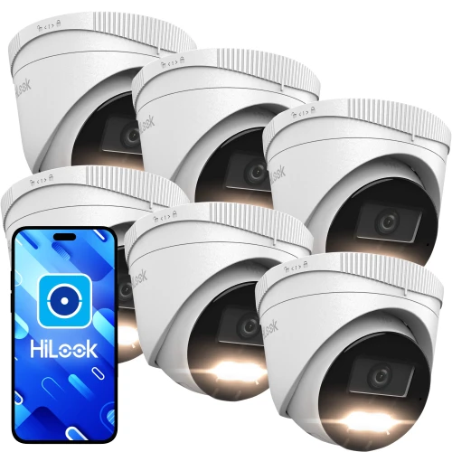 HiLook by Hikvision IP kuppelkamerasett 6x PCAM-T4-30DL 4Mpx Dual-Light 30m