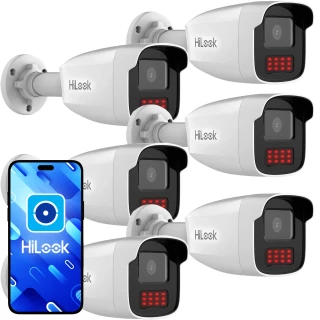 HiLook by Hikvision IP rørkamera sett 6x IPCAM-B4-50IR, IR 50m, 4Mpx