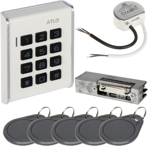 Adgangskontrollsett ATLO-KRM-103, strømforsyning, elektrisk sluttstykke, adgangskort