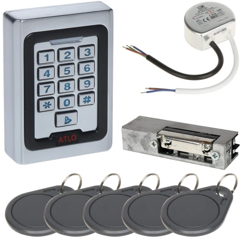 Adgangskontrollsett ATLO-KRM-512, strømforsyning, elektrisk sluttstykke, adgangskort