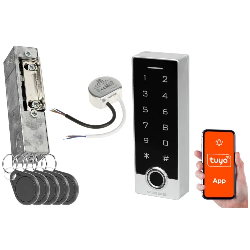 Adgangskontrollsett - fingeravtrykksleser med nøkkelringer Vidos ZS44-X Tuya Smart Wi-Fi