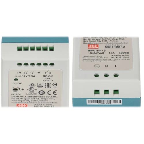 Impuls strømforsyning MDR-100-12